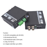 3G-SDI RS422 Tally Audio over Fiber Converters A set, Uncompressed HD Video fiber extenders, LC Singlemode up to 20Km,Support 1080P 60Hz max, Professional quality